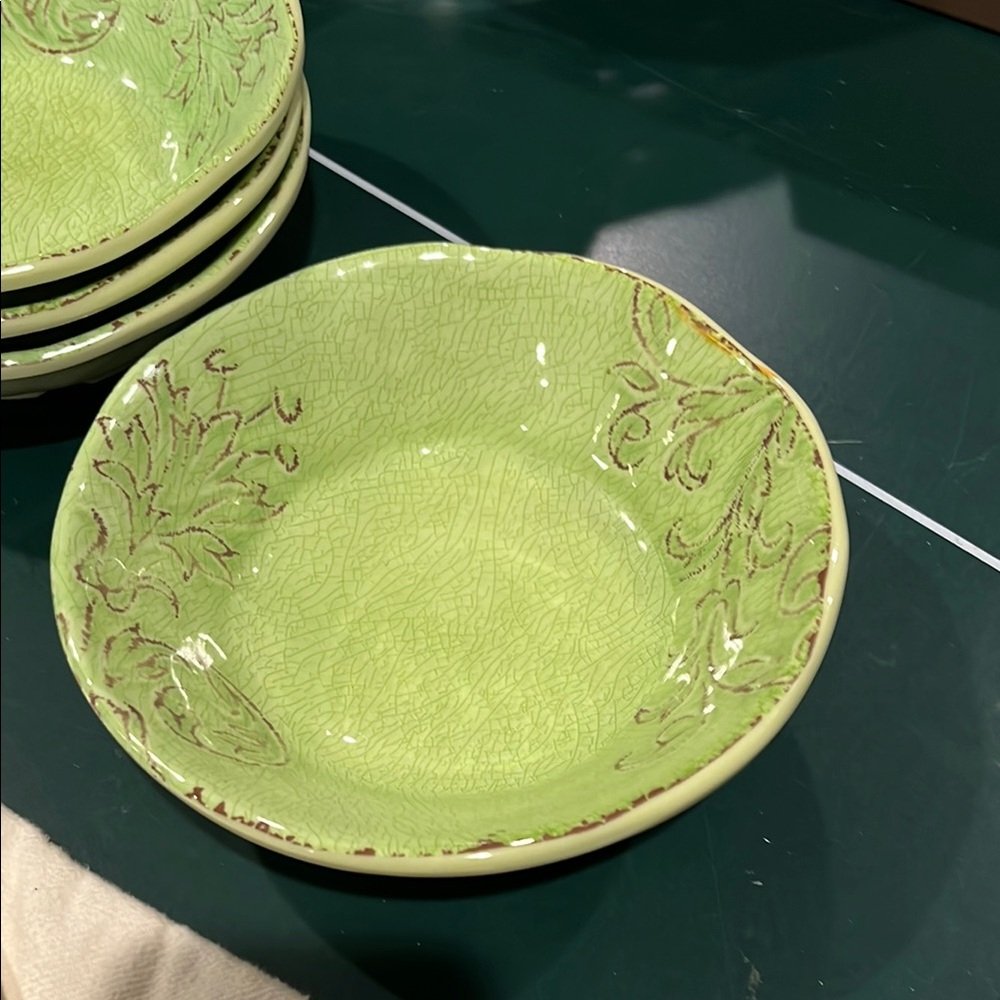 Nicole Miller Melamine Elegant Green Bowl